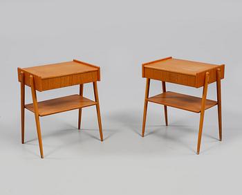 SÄNGBORD, ett par, Carlström & Co, 1900-talets andra hälft.