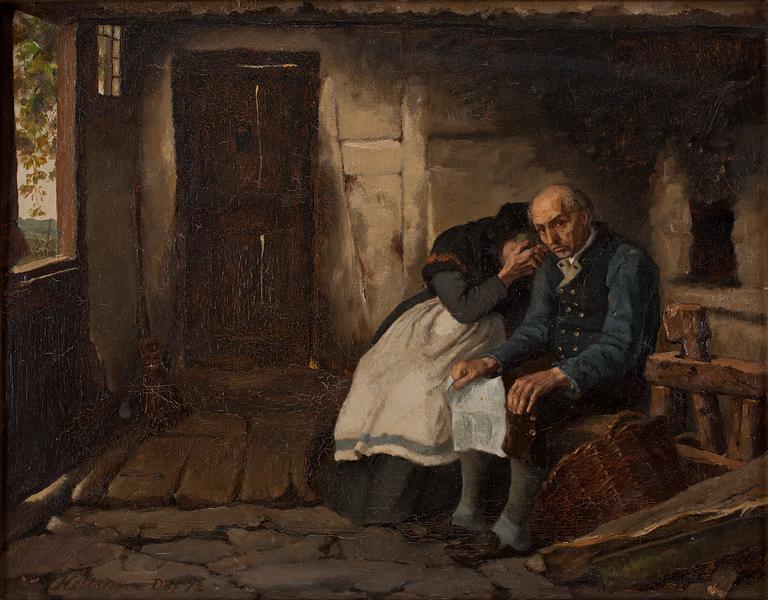 CARL HELLSTRÖM, olja på duk. Sign o dat Ddf(Düsseldorf)-72.