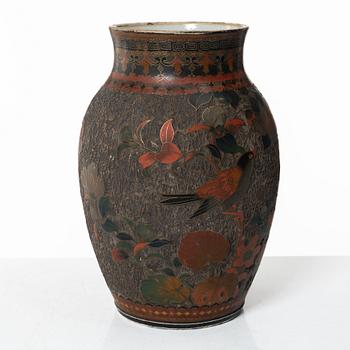 Vas, cloisonné på porslin, Japan, Meiji (1868-1912).