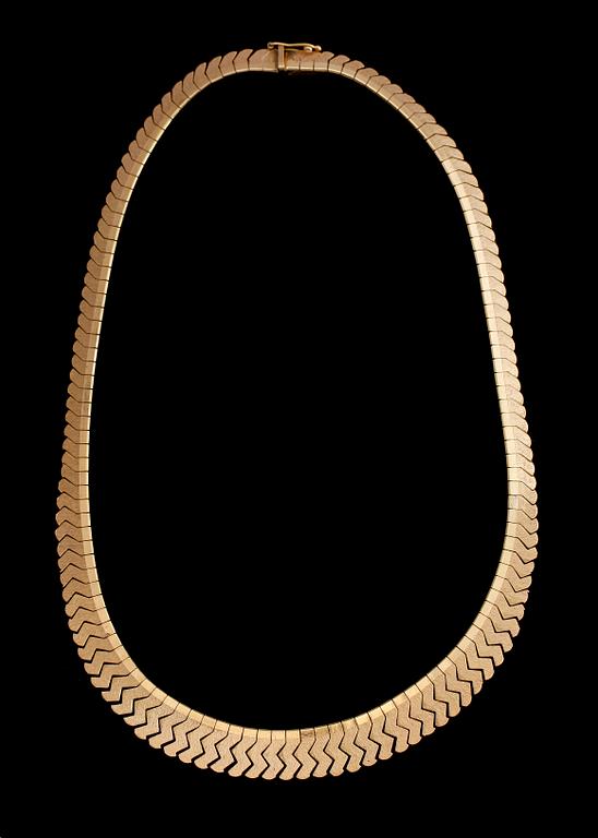 COLLIER, 18K guld. Vikt ca 34 g.