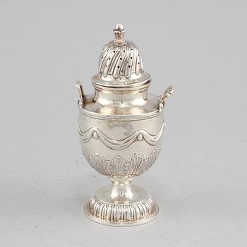 SOCKERRUSKA, silver, England, 1800-tal. Vikt 168 gram.