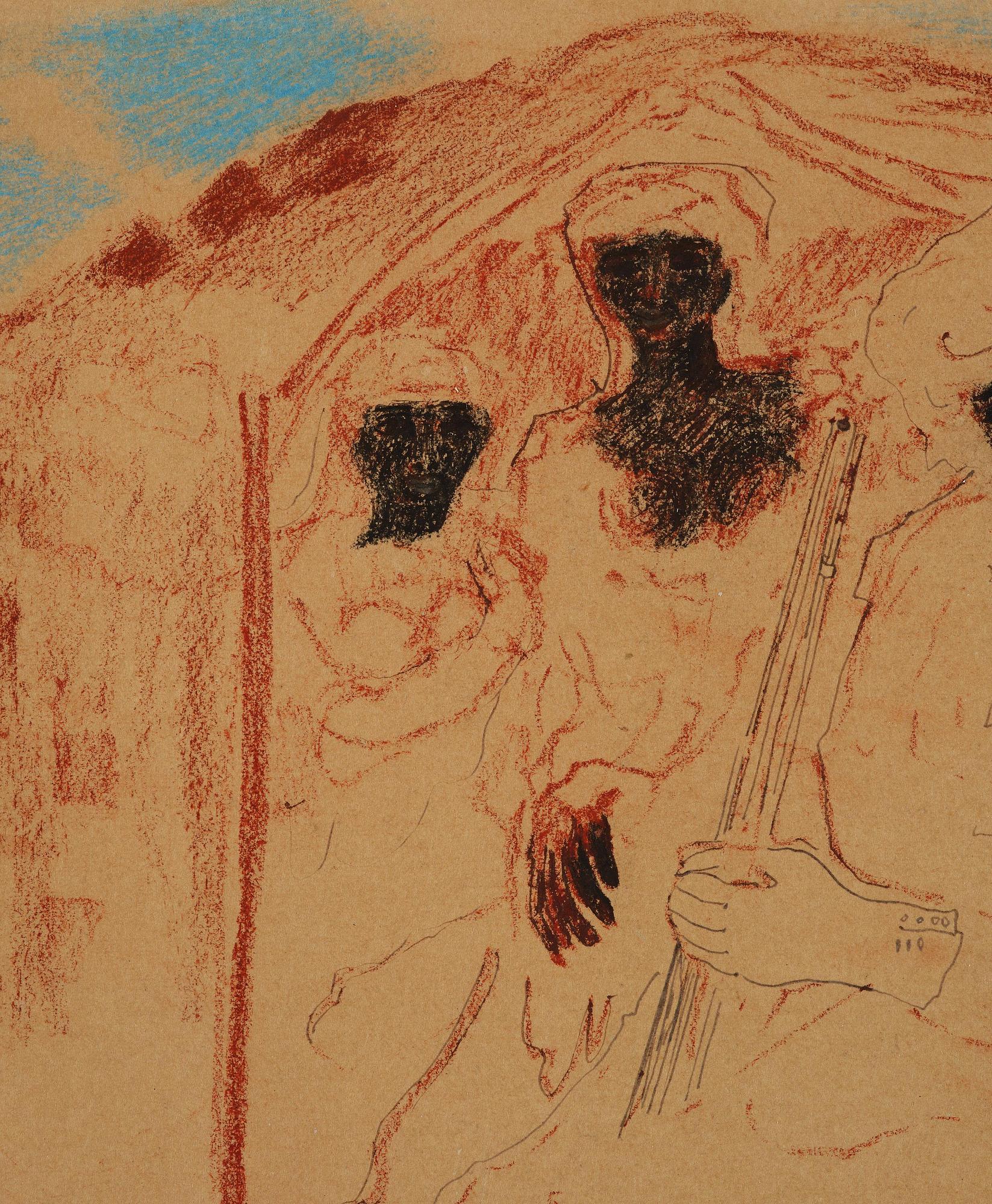 Carl Fredrik Hill, Figures by a tent.