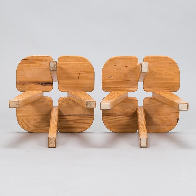 A pair of 'Apila' (Four-leaf clover) stools for Keravan Puusepäntehdas, Oy Stockmann Ab.