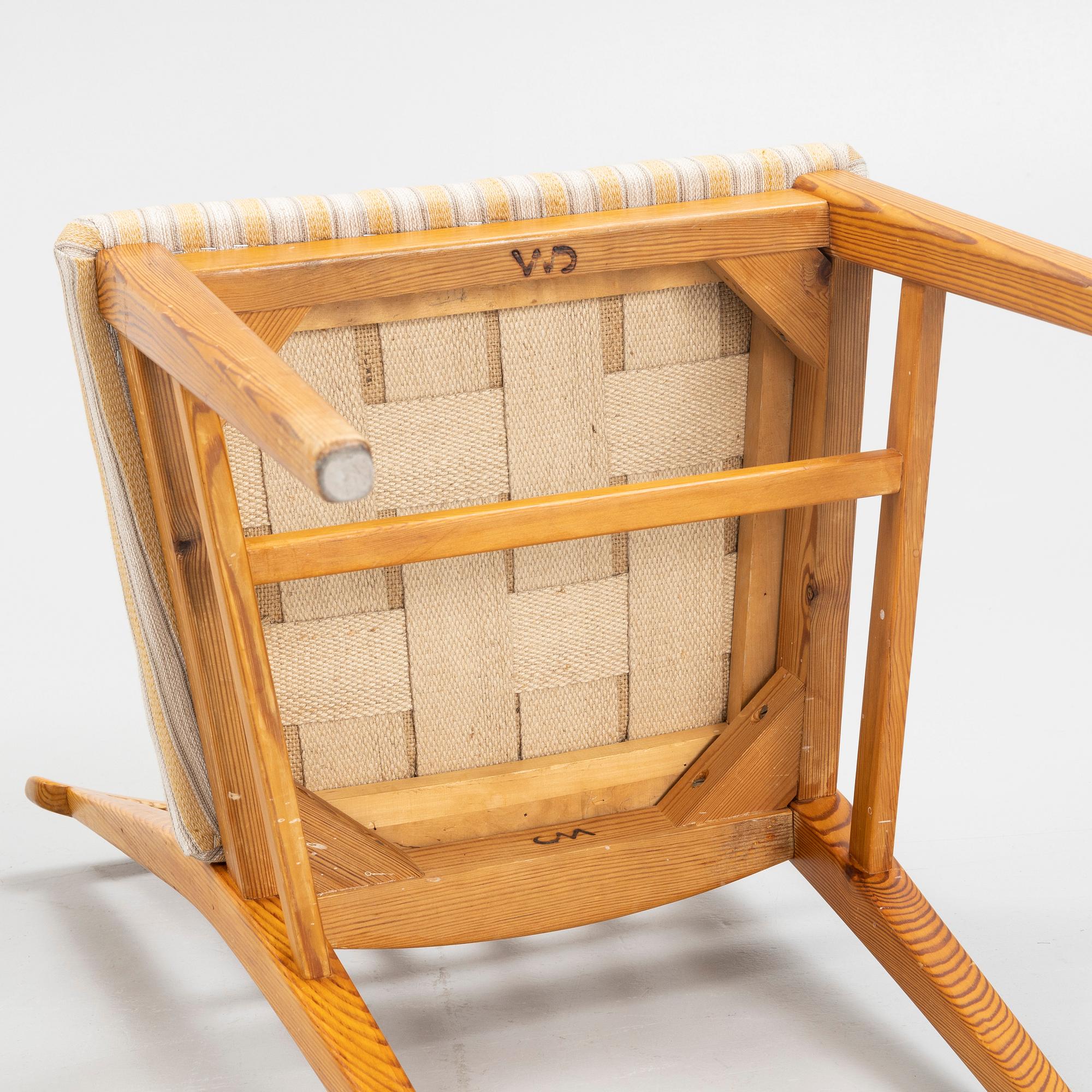 Carl Malmsten, stolar, 4 st, "Själevad", 1900-talets mitt.