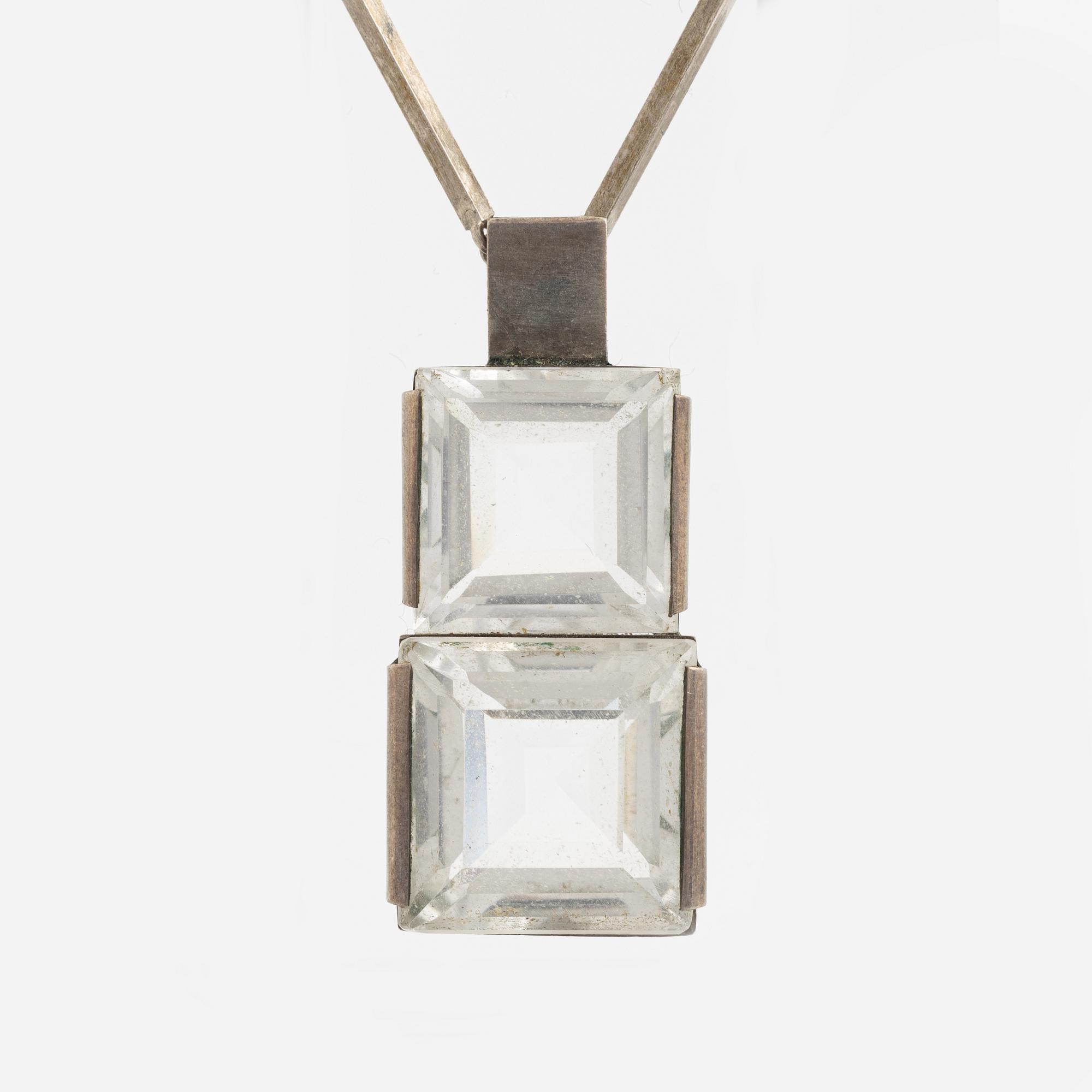 Stigbert, collier, silver med bergkristall.