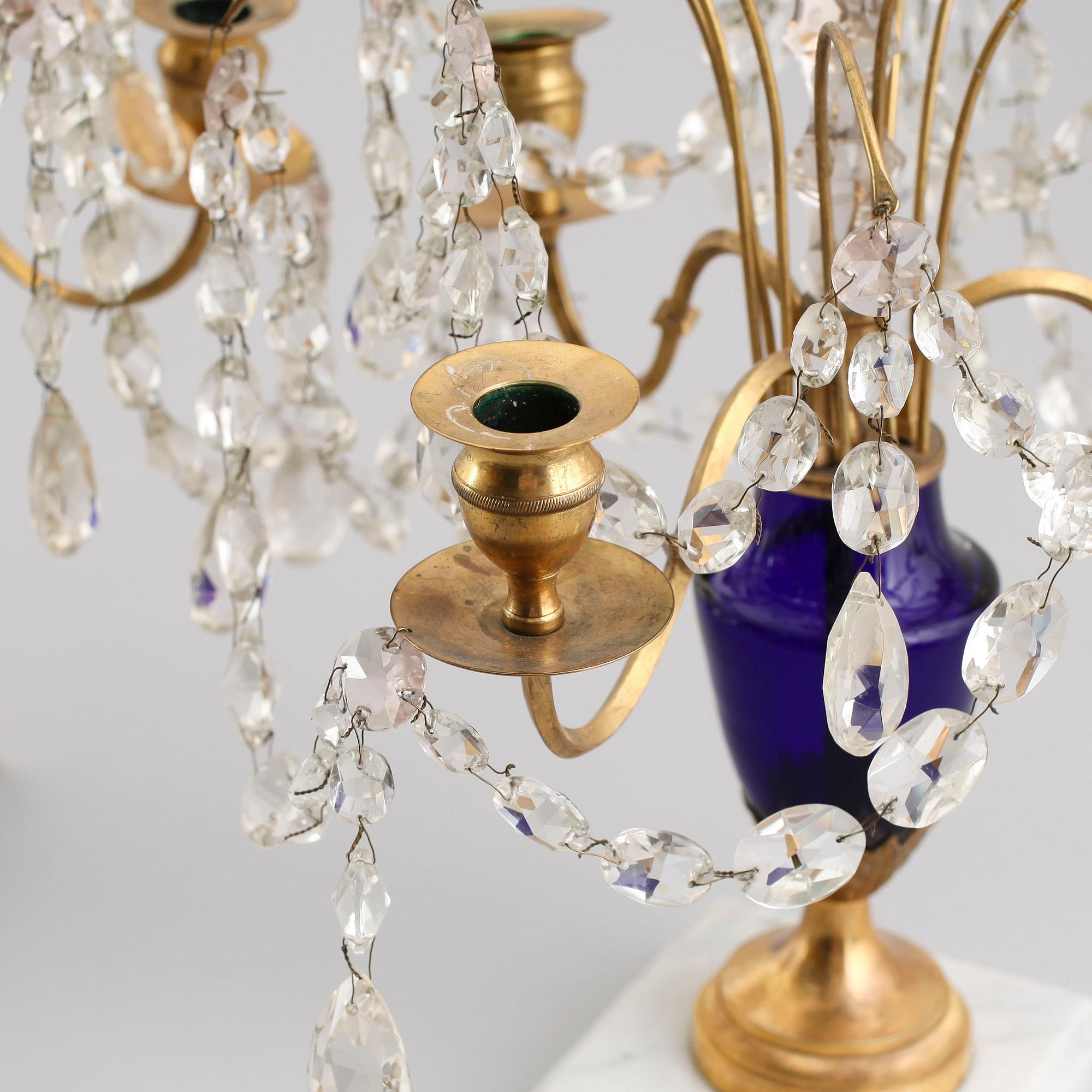 BORDSLYSTRAR, 1 par, gustaviansk stil, 1900-talets första hälft.