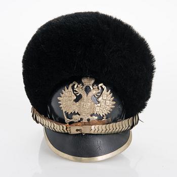 An Imperial Russian dragoon helmet, 1910s.