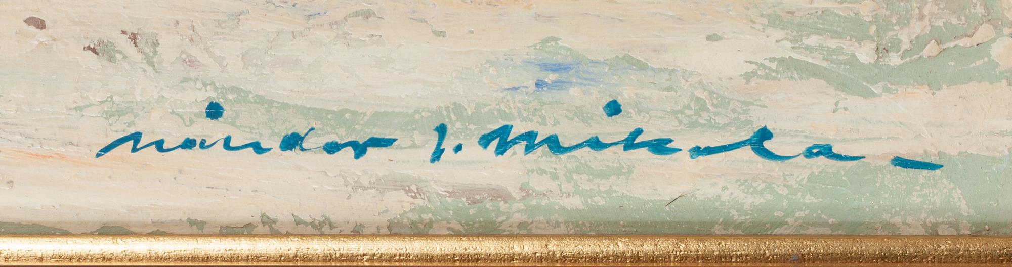 Nandor Mikola, oil on board, signed.