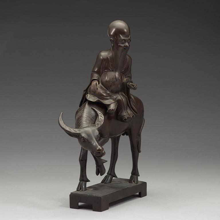 SKULPTUR/RÖKELSEKAR, brons. Qingdynastin (1644-1912).