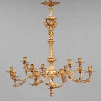 LJUSKRONA, Louis XV-stil, 1800-talets andra hälft. Höjd 90 cm.