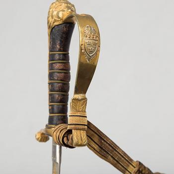 A Swedish infantry officer's sabre with scabbard.