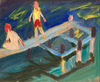 81. Ragnar Sandberg, Boys at the dock.
