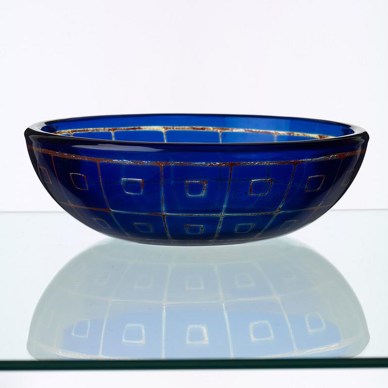 SVEN PALMQVIST, skål, glas, "Ravenna", Orrefors 1961.