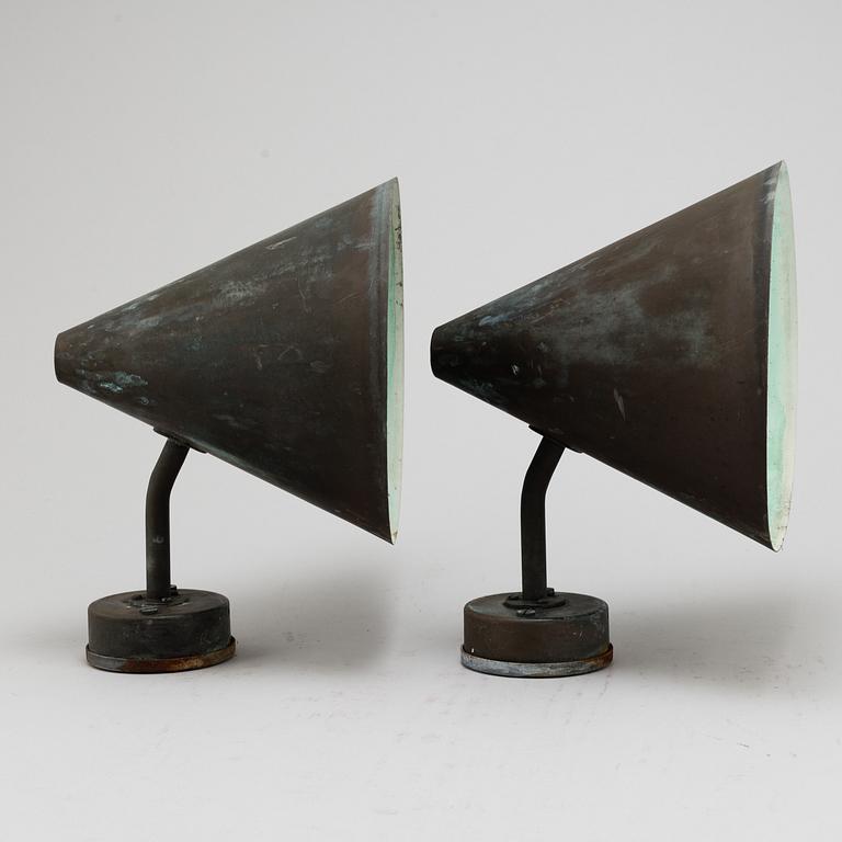 HANS-AGNE JAKOBSSON, a pair of 'Tratten' wall lamps, from Markaryd, second half of the 20th century.