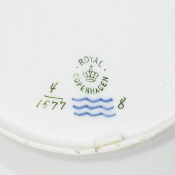 Royal Copenhagen, a 'Saxon Flower' basket on stand, Denmark, 1889-1922.