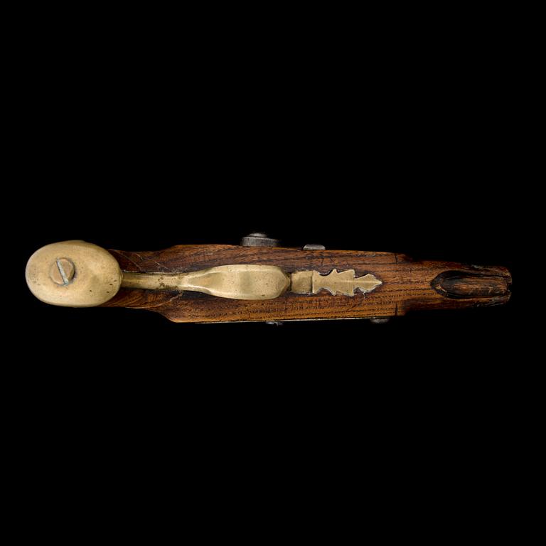 PERCUSSION LOCK PISTOL, mid 19th century.