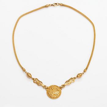 Kaulakoru "Aurinkoleijona", 18K kultaa. Kalevala koru, Helsinki 1998.