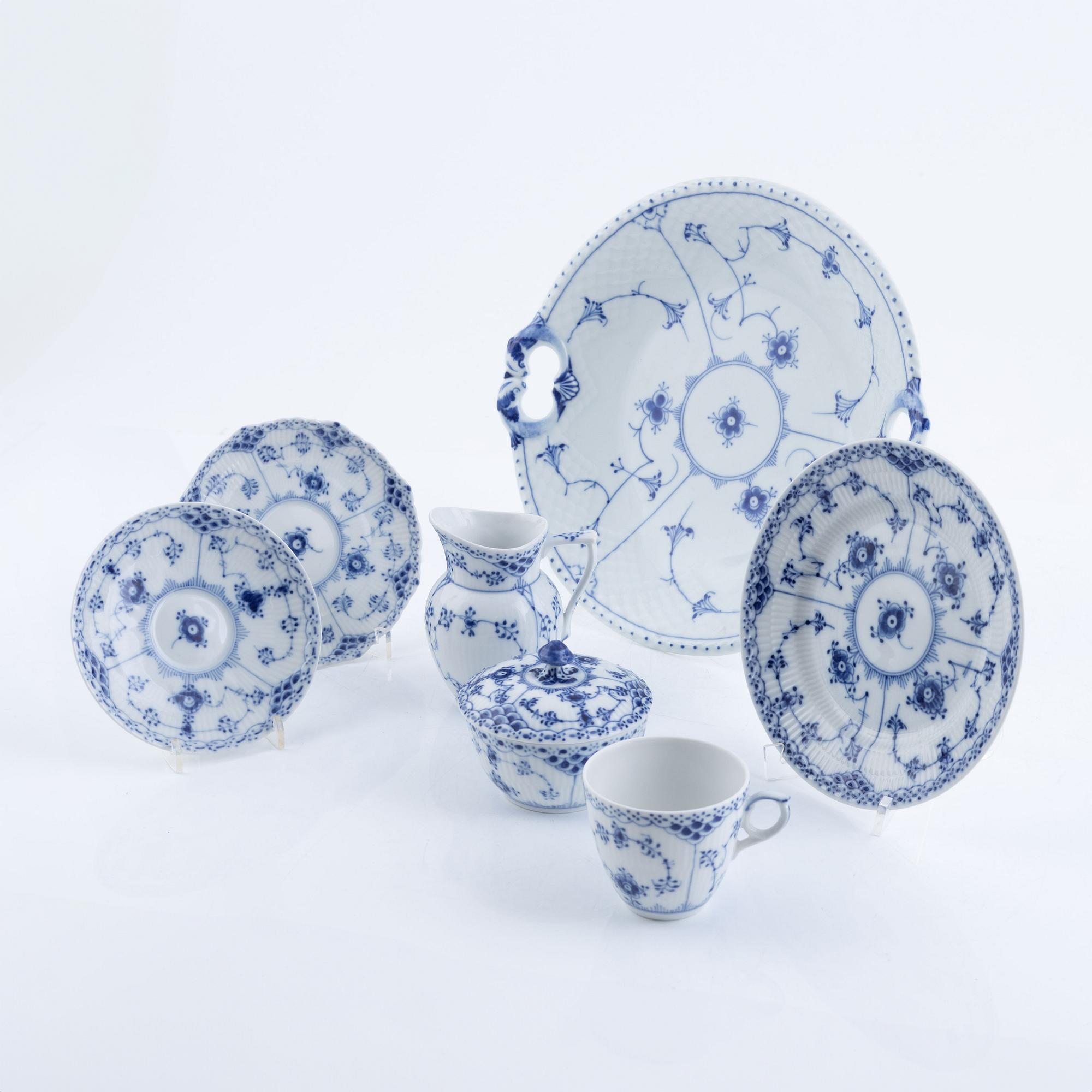 Kaffeservis, 23 delar, "Musselmalet", Royal Copenhagen, Danmark.