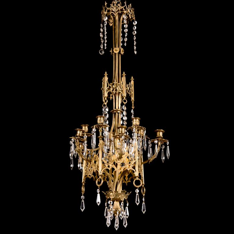 A late 19th century candle chandelier.