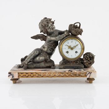 A mantle clock, Louis and Francois Moreau, France, early 20th Century.