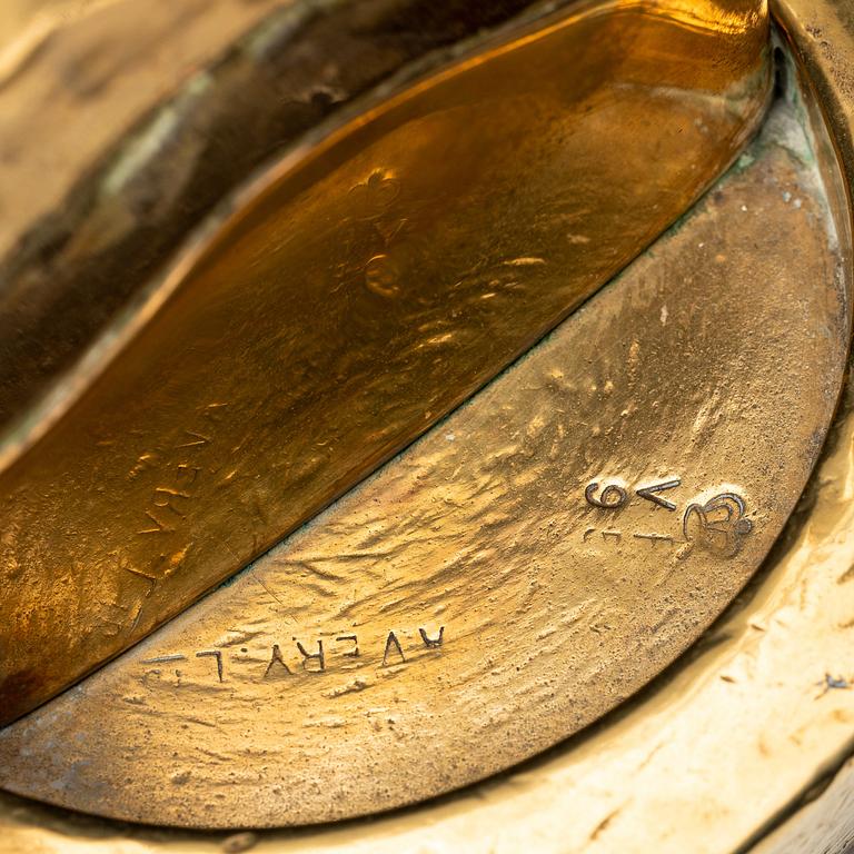Estrid Ericson, attributed to, a brass and glass sculpture for exposing rings at Svenskt Tenn, 1950-1960s.