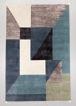 MATTO, "Trisquare, Blue", Indien, ca 298 x 200,5 cm, Linie Design, Hanne Kortegaard.