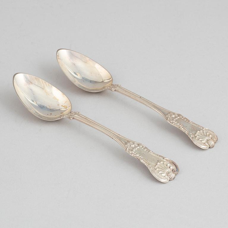 A set of twelve silver teaspoons, mark of Mitchell & Sons, Glasgow 1825.