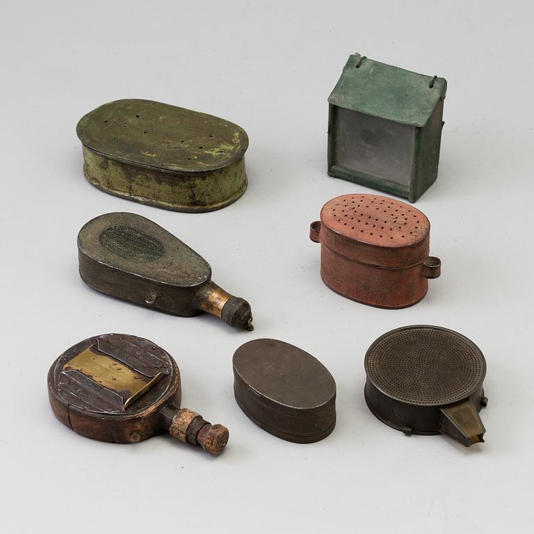 ASKAR FÖR FISKEAGN, 7 st, 1800-/1900-tal.