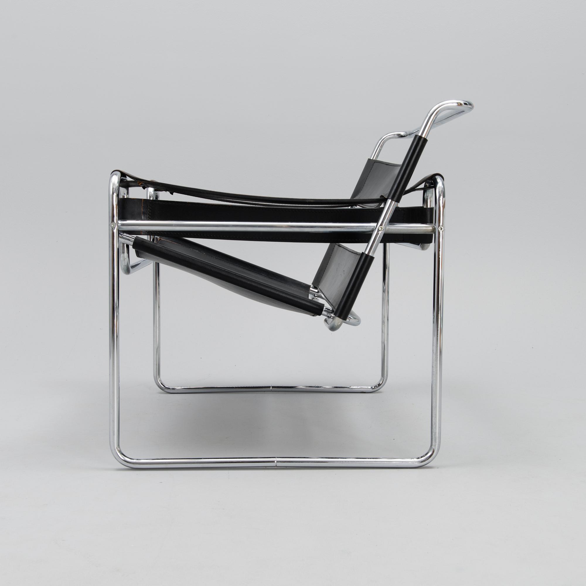 MARCEL BREUER, nojatuoli, "Wassily", 1970-luku.