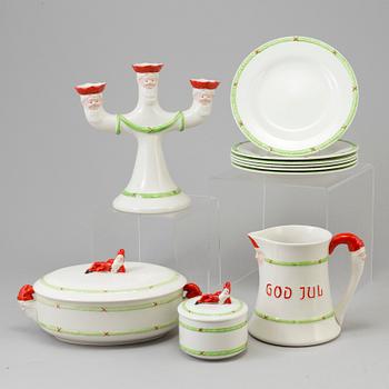 A eight piece ironstone service 'Jul' by Gustavsberg, second half of the 20th century.