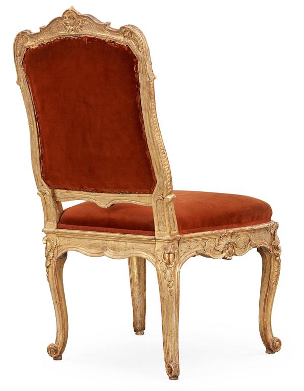 A Swedish Rococo mid 18th century chair.