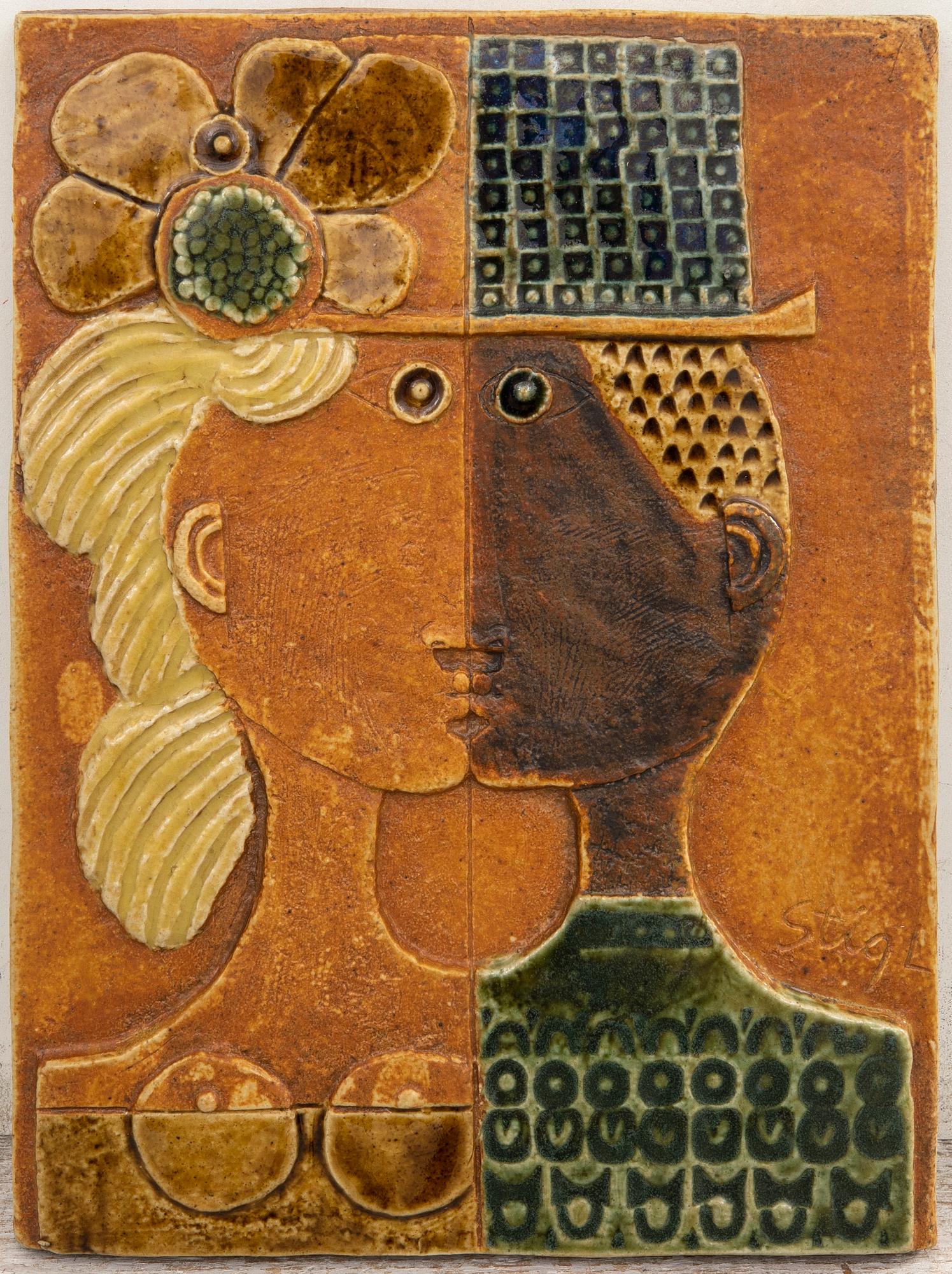 Stig Lindberg, väggrelief, Gustavsberg  glaserat stengods.