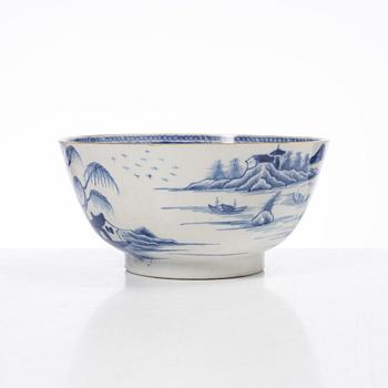 Five pieces of underglaze blue decorated porcelain, china, Qianlong (1736-95) & Jiaqing (1796-1822).