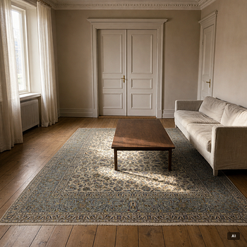 A Keshan carpet, 400 x 273 cm.