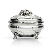 A Swedish Rococo 18th Century silver sugar-casket, marks of Petter Davidsson, Norrköping 1750.