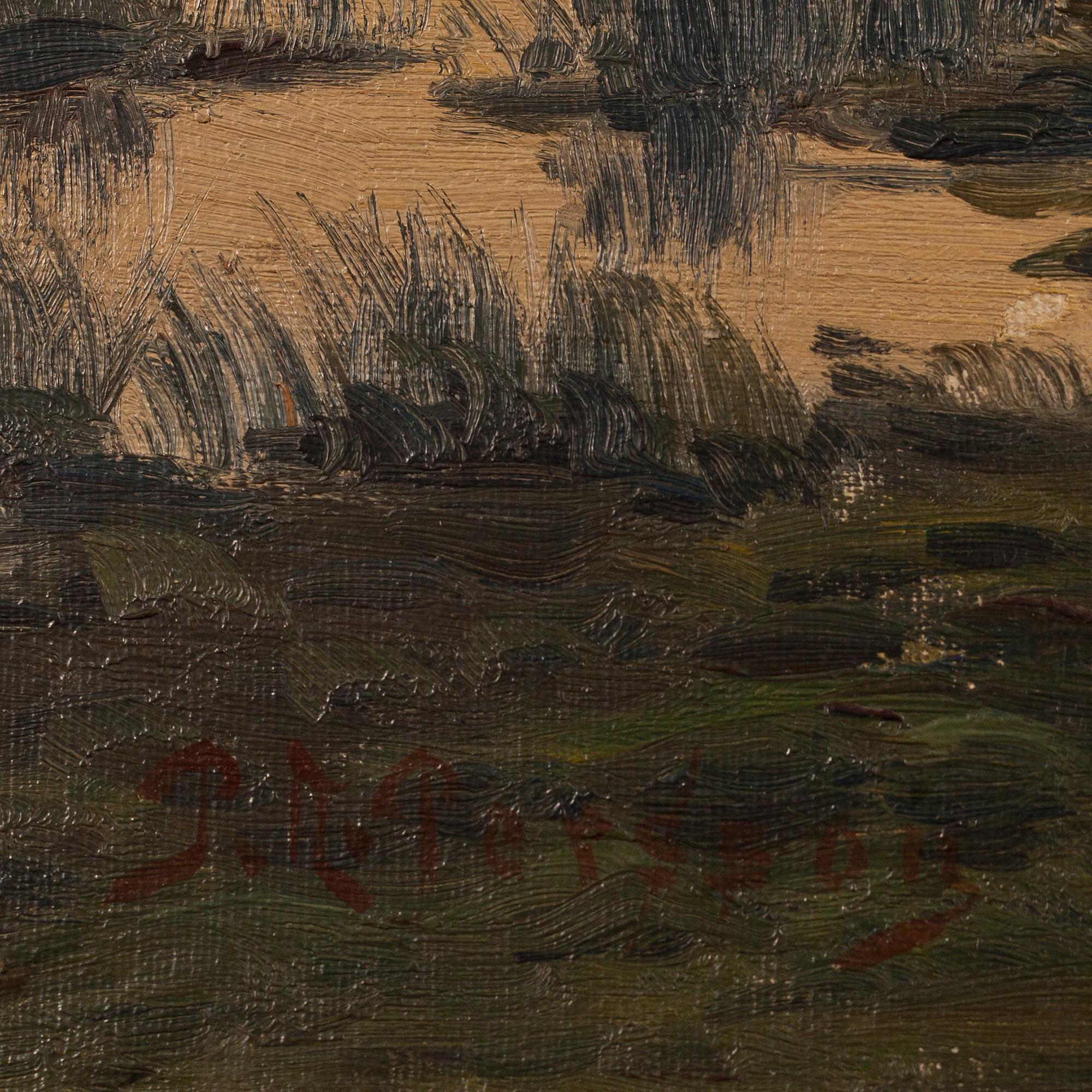 PETER ADOLF PERSSON, olja på uppfodrad duk, signerad.