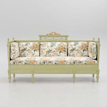 A Gustavian style sofa, circa 1900.