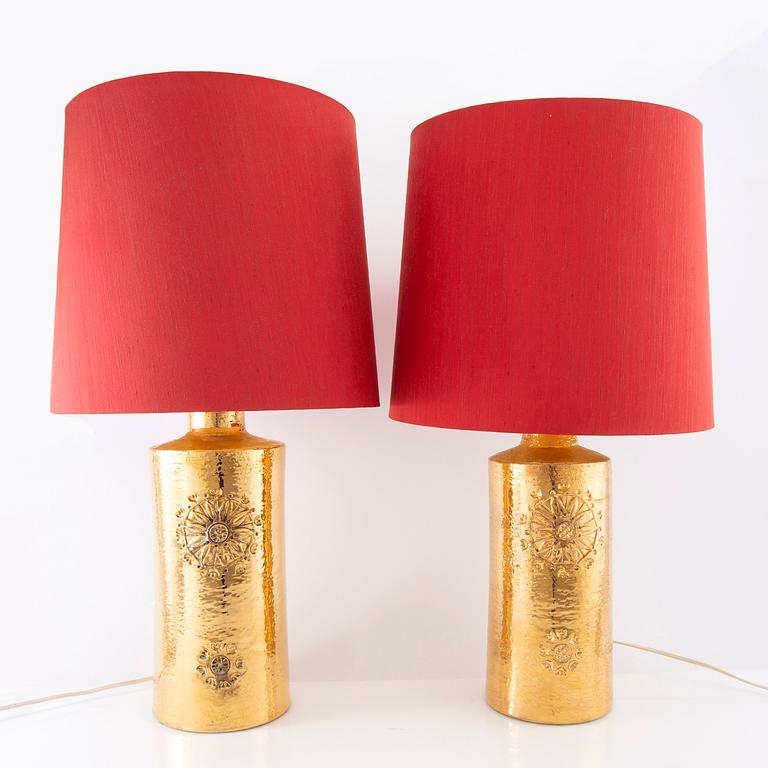 Table lamps 1 pair, Bergboms Betossi Italy 1970s.
