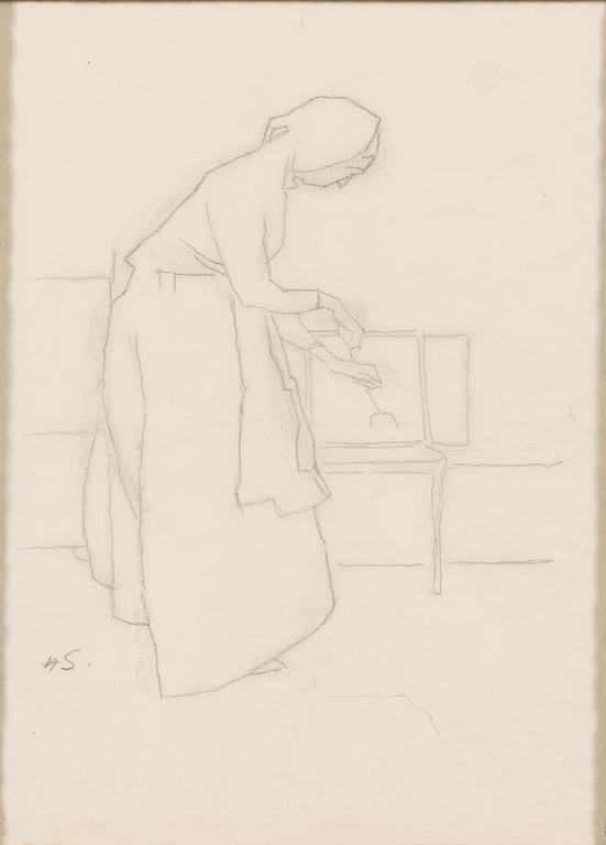 Helene Schjerfbeck, At the Hearth.