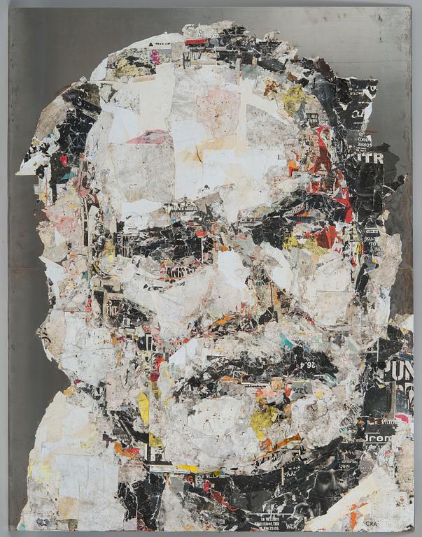 TONI R. TOIVONEN, kollaasi, julisteet rautalevylle, a tergo signeerattu ja päivätty 2013.