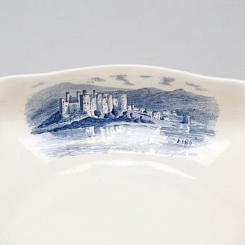 64 pieces of earthenware tableware, model "Old Britain Castles" by Johnson Bros, England, first half of the 20th century.