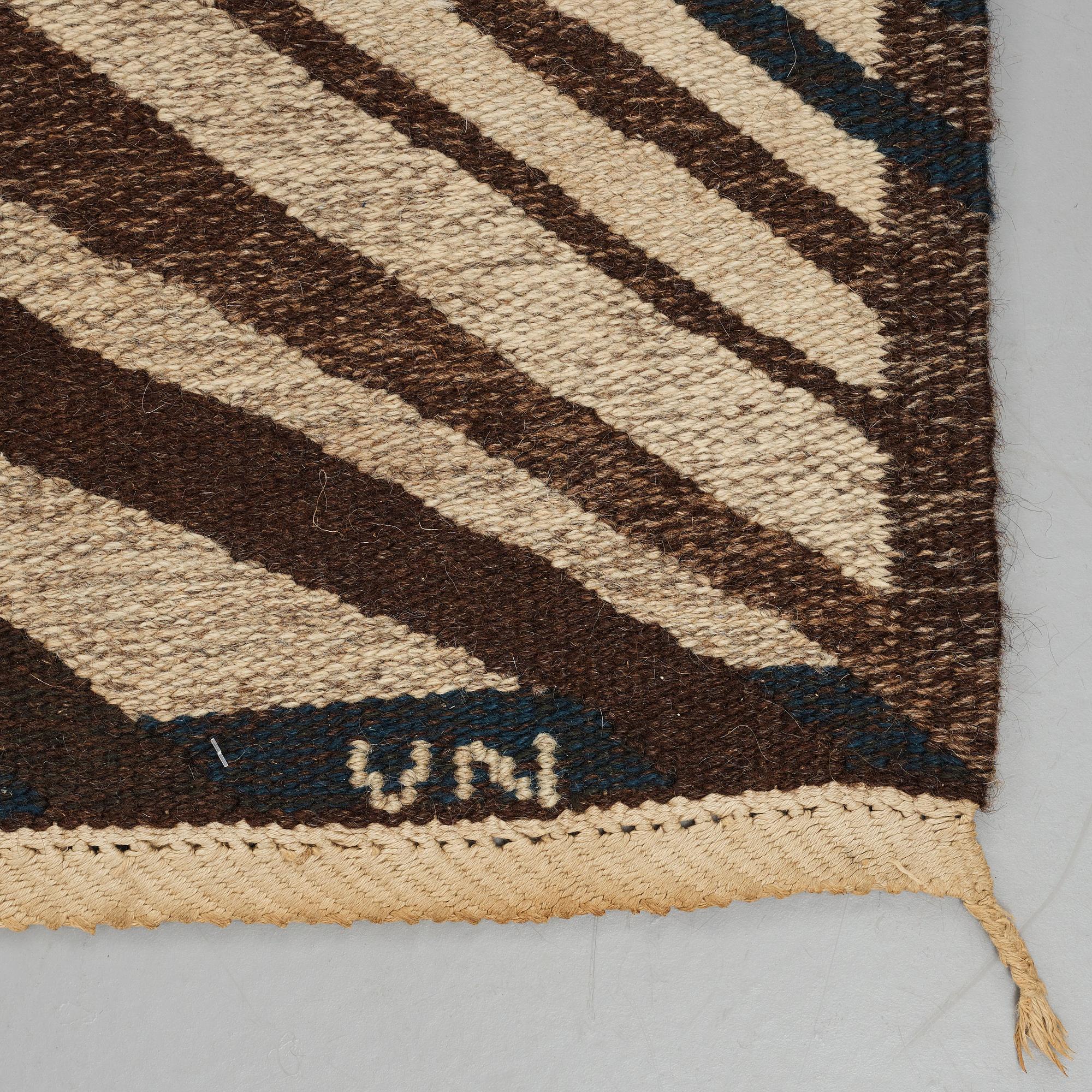 Viveca Nygren, Matto, flat weave, ca 227,5-228 x 192,5-193,5 cm, signed KLH VN.