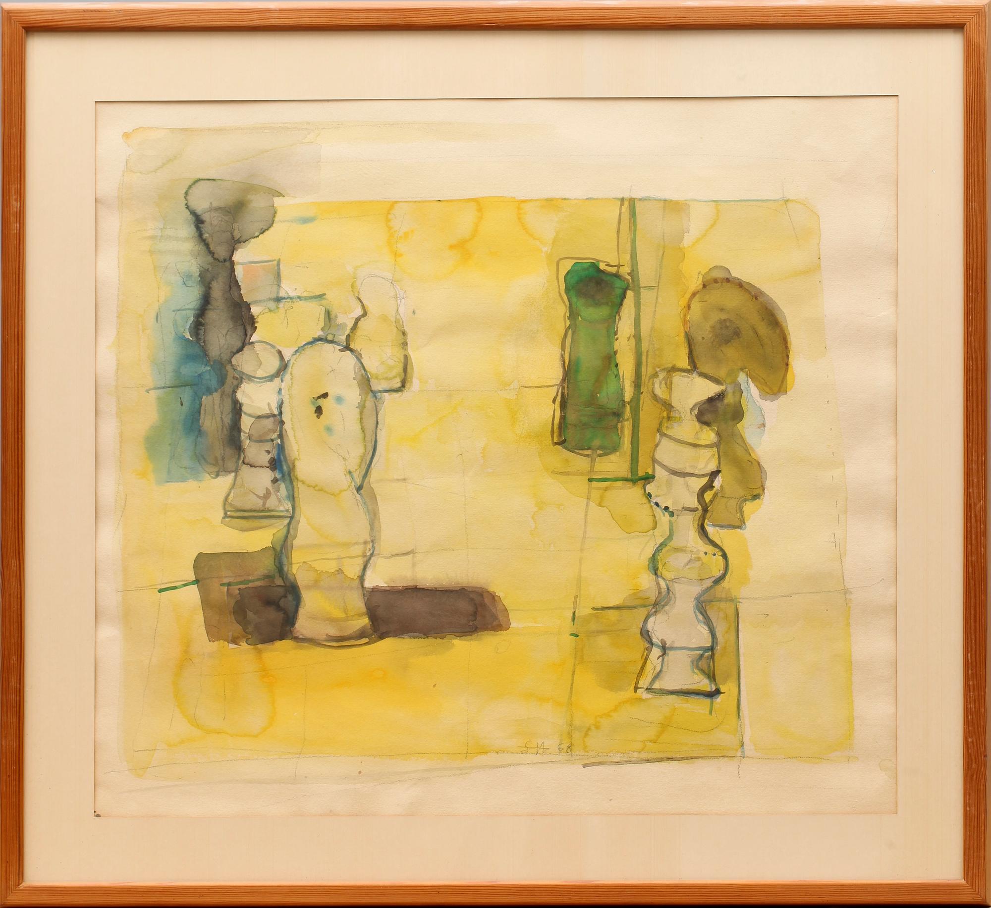 STAFFAN HALLSTRÖM, akvarell, sign o dat -68.