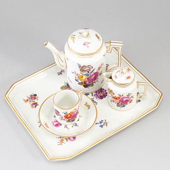 A group of four porcelain tea and coffe service, Germany,  19th century.