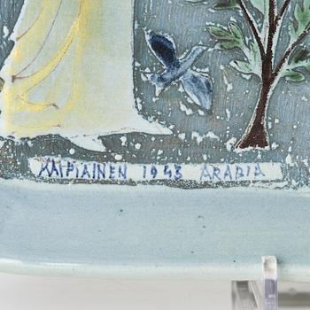 Birger Kaipiainen, a stoneware tray, Arabia, Finland 1943.