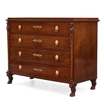 A late Gustavian mahogany and ormolu-mounted writing commode attributed to J.F. Wejssenburg (master 1795-1837).