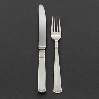 JACOB ÄNGMAN, 24 psc silver cutlery, 'Rosenholm', GAB, some Stockholm 1964.