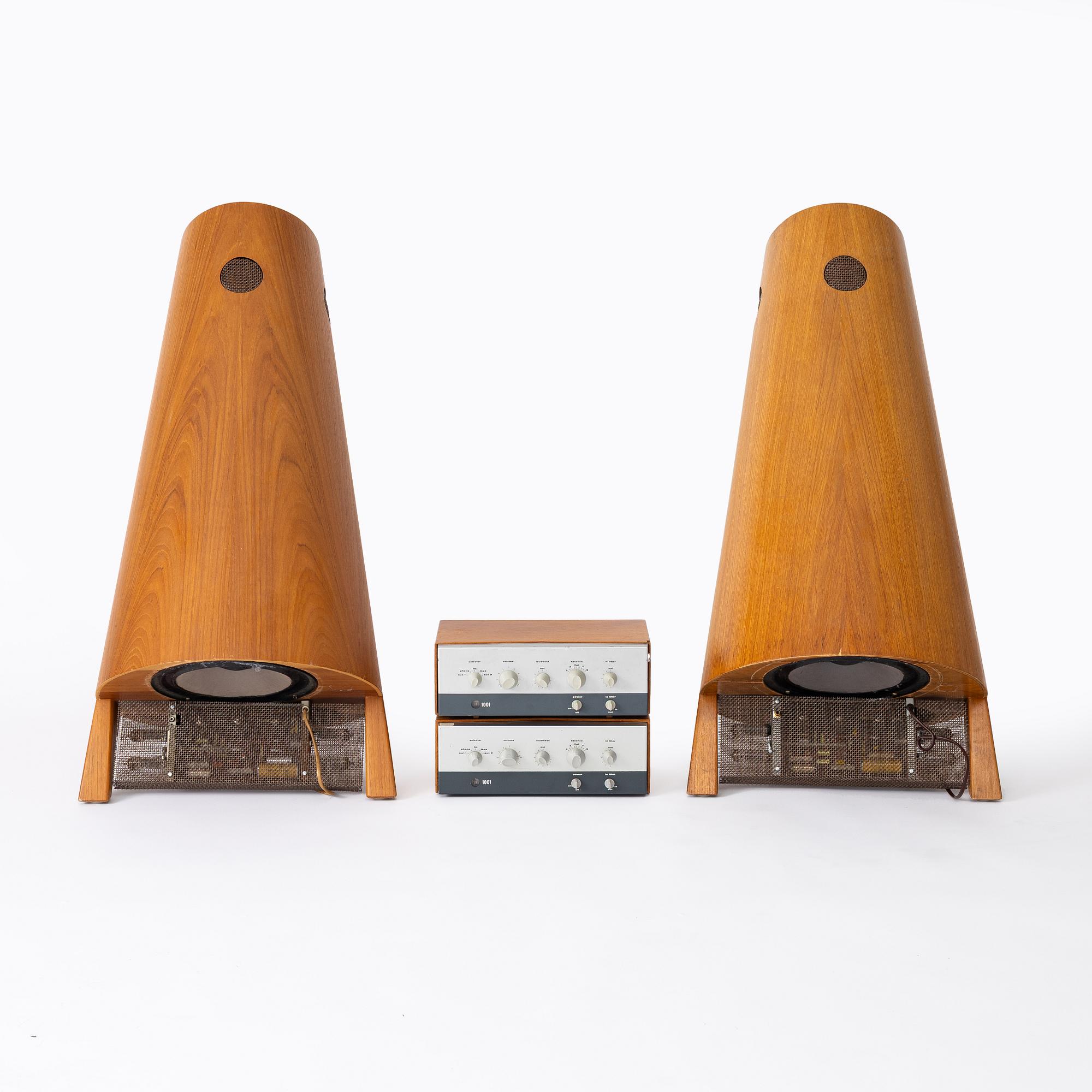 Stig Carlsson, LOAS 1001/”Kolboxen", a pair of loudspeakers, 1959-62, Sweden.