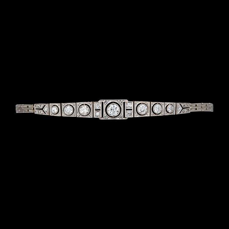 BRACELET, brilliant cut diamonds, tot. app. 0.86 cts.