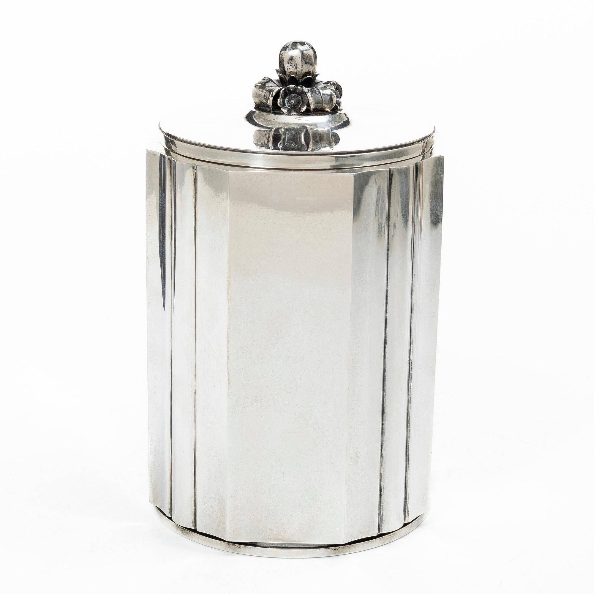 A sterling silver cigarett jar, Borgila, Stockholm, Sweden, 1951.
